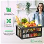 Novaliv Panier à provisions pliable | 30 L noir pliable stable | Panier de transport pliable boîte de rangement pour cuisine