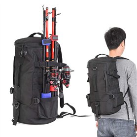 SANGDA Sac à dos de pêche cylindrique de 23 l pour articles de pêche