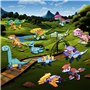 Dazhtu Calendrier de l'avent 2024 Enfant 24 pièces Blocs de Construction découverte Dinosaures et véhicules Jouets, Bloc de Cons