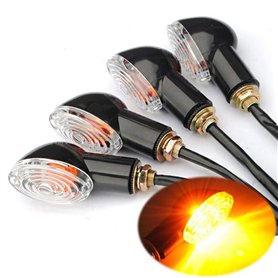 SFONIA 4pcs Indicateurs de Moto Mini Clignotants Lumières 12V Étanche Universel pour Moto Scooter Quad Cruiser Off Road