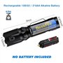 DaskFire 2 en 1 Lampe Torche Set LED Puissante 900Lumens Lampe UV 395NM Lumière Ultraviolet 4 Modes Eclairage Lampe de Poche Zoo
