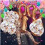 Landrain Lot de 20 ballons à confettis multicolores pour anniversaire d'enfant, ballons d'anniversaire arc-en-ciel