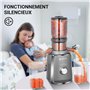 AMZCHEF Extracteur de jus avec 2 filtres brevetés NON obstruants pour les fruits et légumes mous et durs avec un rendement élevé