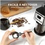 AMZCHEF Moulin à Café Electrique 160 W | 30 Réglages de mouture grossière à fine | 1-12 Tasses ou jusqu'à 40 secondes | Capacité