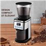 AMZCHEF Moulin à Café Electrique 160 W | 30 Réglages de mouture grossière à fine | 1-12 Tasses ou jusqu'à 40 secondes | Capacité