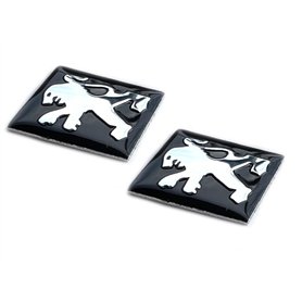Lot de 2 autocollants de 16 x 16 mm. Convient pour voiture Peugeot avec logo de voiture. Pour clé