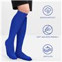 SKHAOVS 4 Paires Chaussettes de Football Enfant, Chaussette Foot Bleues pour Garçons Filles, Chaussettes Hautes de Sports Chauss