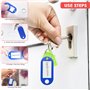 Rseuphiee 100 Pièces Porte-Clés, Étiquettes de Clé en Plastique, Inscriptibles Porte Clef Couleur en 10 Couleurs, en étiquettes 