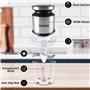 Hachoir électrique 400W Hachoir a Viande avec 4 lames et 600ML Bol acier inoxydable Electrique Mini Mixeur Robot Cuisine pour Ve