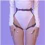 Punk Chaîne de Corps en Cuir pour Femmes Taille Harnais Ceinture Noir Gothique Chaîne de Jambe Réglable Ceinture Cuisse Jarretel
