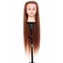 Tête à Coiffer, Tête de Mannequin avec de Vrais Cheveux Coiffeur Tête d'entraînement Tête Formation Coiffure avec Support pour L