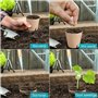 50 Pièces Pot Semis Biodégradable 8cm Bassin de Greffe en Fibresrond Pots de Semis Pots de Plantes avec 50 Étiquettes de Plantes