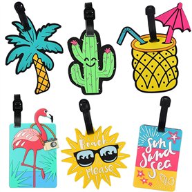 Lot de 6 étiquettes de bagage sécurisées pour valises