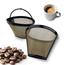 VELLUSTRA 2 PCS Filtre à Café Réutilisable Taille 4