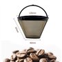VELLUSTRA 2 PCS Filtre à Café Réutilisable Taille 4, Filtre a Cafe en Acier Inoxydable pour Faire du Café Manuel Filtre Café Per