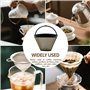 VELLUSTRA 2 PCS Filtre à Café Réutilisable Taille 4, Filtre a Cafe en Acier Inoxydable pour Faire du Café Manuel Filtre Café Per
