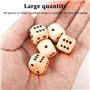 Lot de 40 Dés en Bois 16mm Jeu de Dés en Bois 6 Faces Dés en Bois Naturel Accessoires de Jeux de Société de Jeu de Cartes DIY po