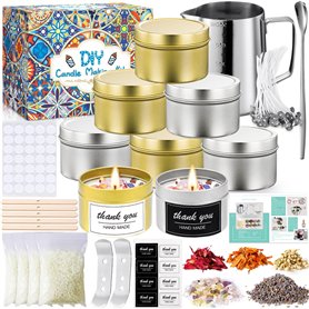 Frasheng Kit de fabrication de bougies avec cire de soja et accessoires
