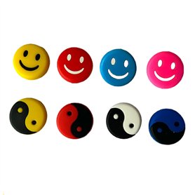 YFelomatric Lot de 8 amortisseurs pour raquette de tennis - Motif visage smiley - Design de raquette de tennis