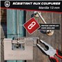 Cadenas robuste de 94 mm avec 5 clés, Cadenas Clé avec anse solide en acier trempé de 12,7 mm d'épaisseur, Cadenas à Clé de sécu