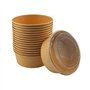 Jicyor 20 Pièces 1000ml Bols Jetables Ronds Compostables - Gobelets à Glace Non Imprimés pour Salades