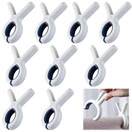 9Pcs Pince Serviette Plage Pince a Linge Epingle a Linge Résistantes et Solides Clip de Brise-Vent pour Transat Plage