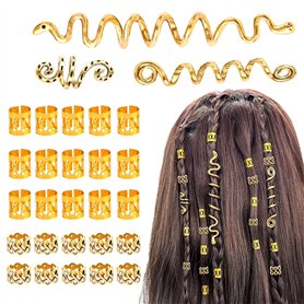 MXTIMWAN 28 Pièces Bijoux de Cheveux Viking Perles en Spirale