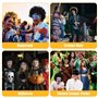 Hippie Perruque Costume Set, Ensemble de Costume Hippie des Années 70 et 80, pour Halloween Decoration Annees 70 Déguisement Hip