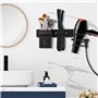 Support Seche Cheveux Porte Seche Cheveux Mural Support Seche Cheveux et Lisseur pour Rangement Brosse a Cheveux Hair Dryer Liss