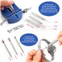 MXTIMWAN Kit Outil Montre,Kit Changement Pile Montre,Ouvre et Fermer Boitier,DéMonte Chasse Goupille,Outil de Réparation pour Br