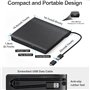 Mokeum Lecteur CD DVD externe, portable USB 3.0 et lecteur CD/DVD RW de type C, graveur compatible avec ordinateur portable de b
