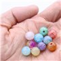 YPLonon Perle de Verre Rondes 8MM Craquelé Assortiment Des Billes de Cristal avec Trou Colorées Perles en Vrac Naturelles pour B