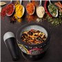 Divit Shilp Mortier et pilon fabriqué en pierre dure polie très résistante, broyeur en pierre naturelle pour épices, pâtes, herb