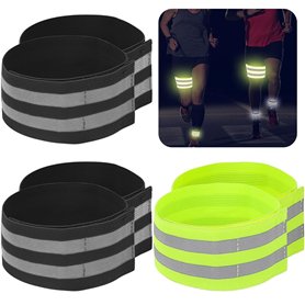 MOLIMOLI Lot de 6 pinces à pantalon de vélo - Bandes réfléchissantes élastiques avec fermeture Velcro pour une sécurité maximale