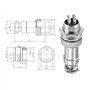 12 mm Fileté Panneau Métal Aviation Câble Connecteur