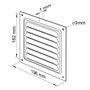 Grille d'aération en métal - 20 x 20 cm - Pour l'intérieur et l'extérieur - Avec moustiquaire - Robuste - Résistant aux intempér