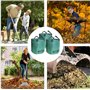 AUNEOS Sacs de Déchets Jardin Résistants en PP Robuste Sacs Poubelle de Jardin - Lot de 3 x 500L - Vert - 3 Unités