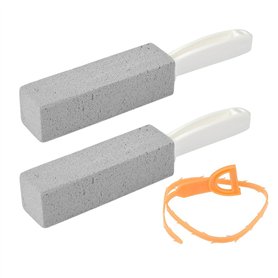 2 pièces Brosse de toilette en pierre ponce Nettoyage Dure WC +1 pièce outil de nettoyage pour le tuyaux d'évacuation Nettoyage