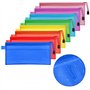 FOCCTS 16 pièces Trousses Transparentes lot Sac de rangment imperméable coloré Pencil Box Trousse de Toilette Stylo Pochettes à