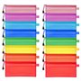 FOCCTS 16 pièces Trousses Transparentes lot Sac de rangment imperméable coloré Pencil Box Trousse de Toilette Stylo Pochettes à 