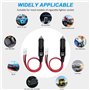 Hoembpn Fiche Male Allume Cigare Voiture avec Fusible 10A/15A et LED,12V/24V Universel Adaptateur Mâle Très Résistant pour Allum