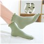 YSJCHEBS 6 Paires De Chaussettes Courtes Agaric, Chaussettes À Volants, Chaussettes À Volants Noires Pour Femmes, Chaussettes De