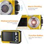 Helangel Appareil Photo Etanche Numérique,Full HD 2.7K 48MP Caméra sous-Marine Zoom Digital 16x Camera Etanche avec Double écran