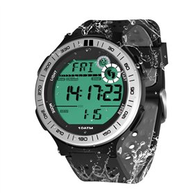 TEKMAGIC 100m sous-Marin Montre-Bracelet Podomètre pour Hommes Garçons Montre Natation Etanche avec Fonction de Chronomètre de T