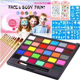 MULEVIP Visage Corps Peinture 30 Couleurs Palette de Maquillage Enfants