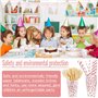VIPNAJI 186 PCS Vaisselle Anniversaire Assiette Vaisselles Anniversaires Fille Assiettes Dîner Dessert Tasse Serviette Papier Pa