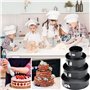 Amzeeniu Moule à Charnière,Set de 4 12/18/22/26 cm, Rond Professionnel et Utensiles de Cuisson,Fond Amovible Anti-adhésif Leakpr