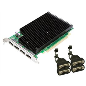 PNY Nvidia Quadro NVS 450 512 Mo GDDR3 PCI Express Gen 2 x16 Quad DisplayPort ou DVI-D SL Professional Business Graphics Board V
