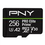 PNY Carte microSDXC 256GB Pro Elite Prime Class 10 U3 V30 A2 + Adaptateur SD - jusqu'à 200MB/s