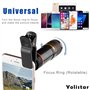 Yolistar Kit de Lentilles de Caméra pour Téléphone 12X Téléobjectif, Télescope Monoculaire avec Clip Fixe, Objectif Fisheye - Ob